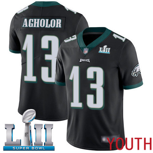 Youth Philadelphia Eagles #13 Nelson Agholor Black Alternate Vapor Untouchable NFL Jersey Limited Player Super->youth nfl jersey->Youth Jersey